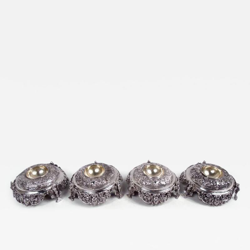 Set of 4 German Hanau Renaissance Silver Open Salts