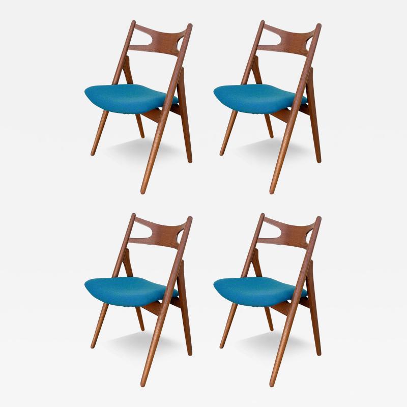 Set of 4 Hans Wegner CH 29 Sawbuck Dining Chairs