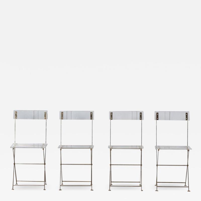 Set of 4 Lucite Folding Chairs Yonel Lebovici