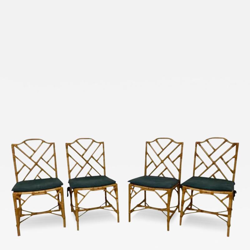 Set of 4 Mid Century Hollywood Regency Bamboo Chairs