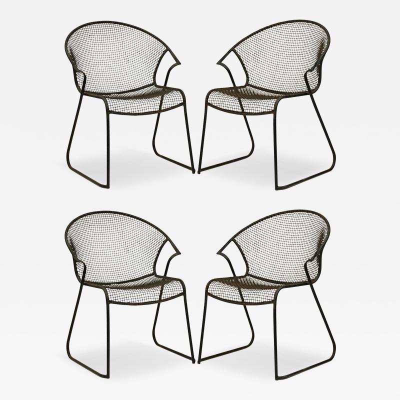 Set of 4 Russell Woodard Dining Chairs with Concave Seat and Curved Back
