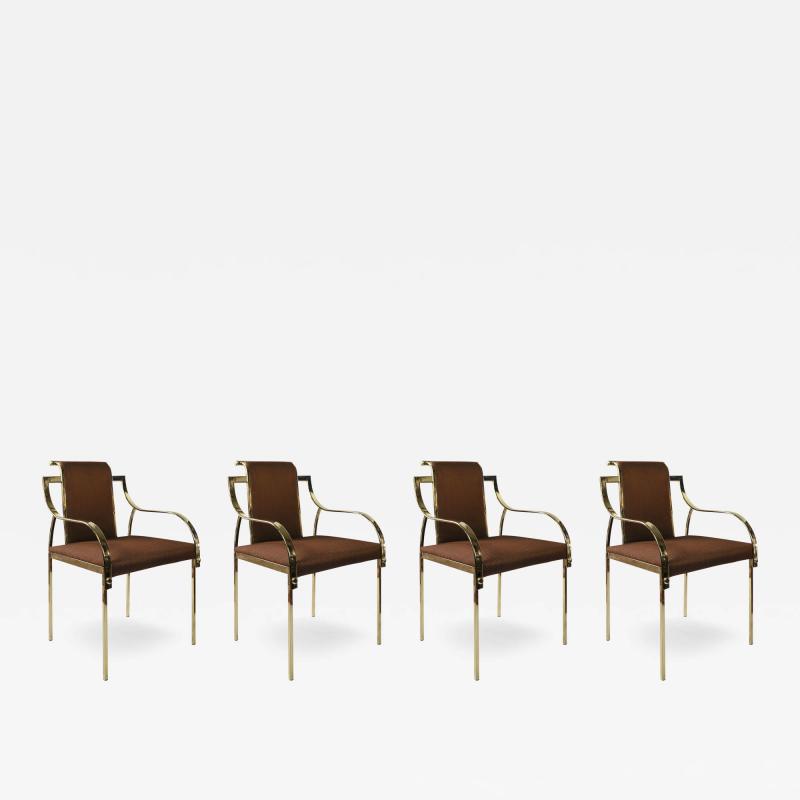 Set of 4 pcs Mid Century Italian Romeo Rega Maison Jansen Style Dining Chairs