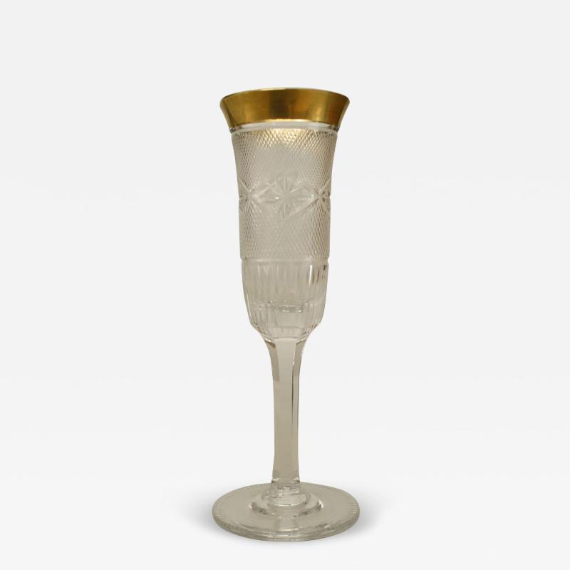 Set of 5 French Victorian Crystal Champagne Glasses