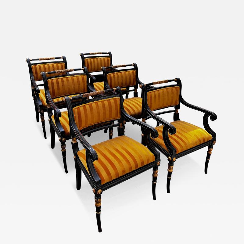 Set of 6 Artistic Frame brand chairs with custom antiqued finish