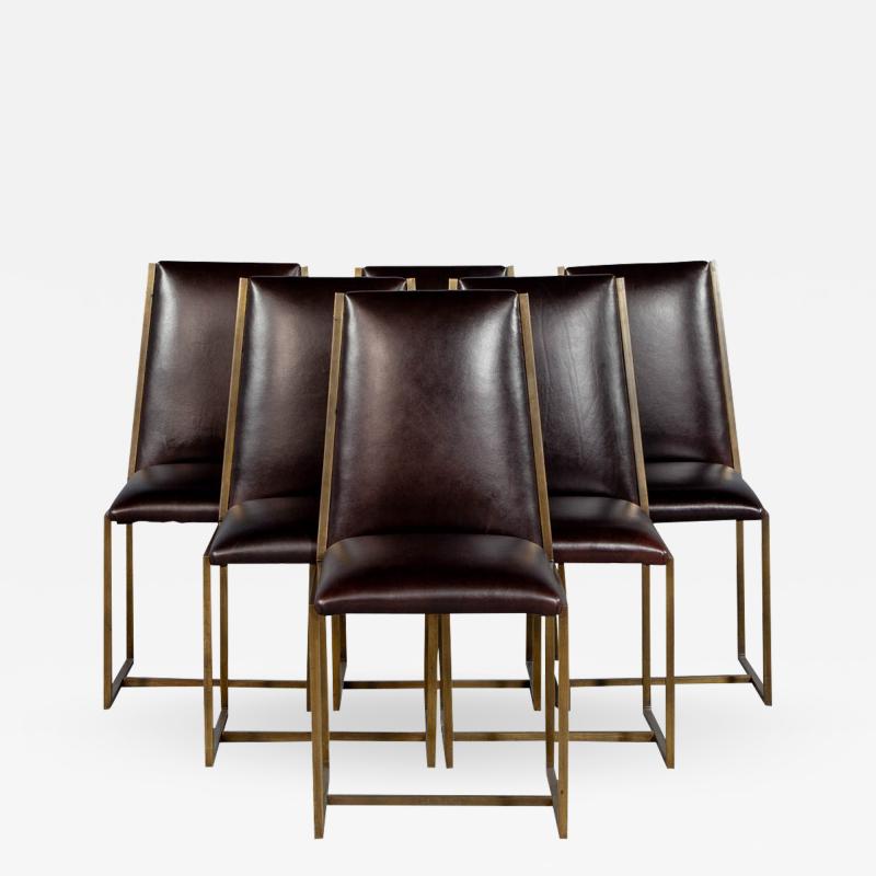 Set of 6 Brass Dining Chairs by Mastercraft