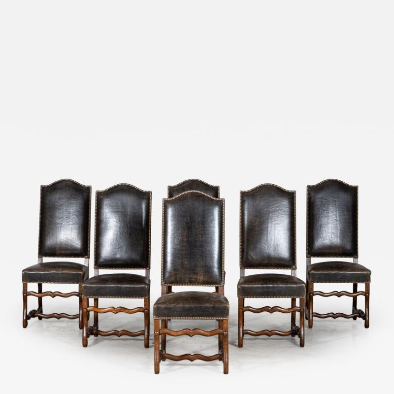 Set of 6 French Louis XIV style Oak Chairs