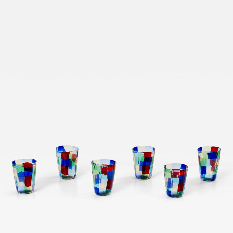 Set of 6 Italian Murano glass tumblers 1980s