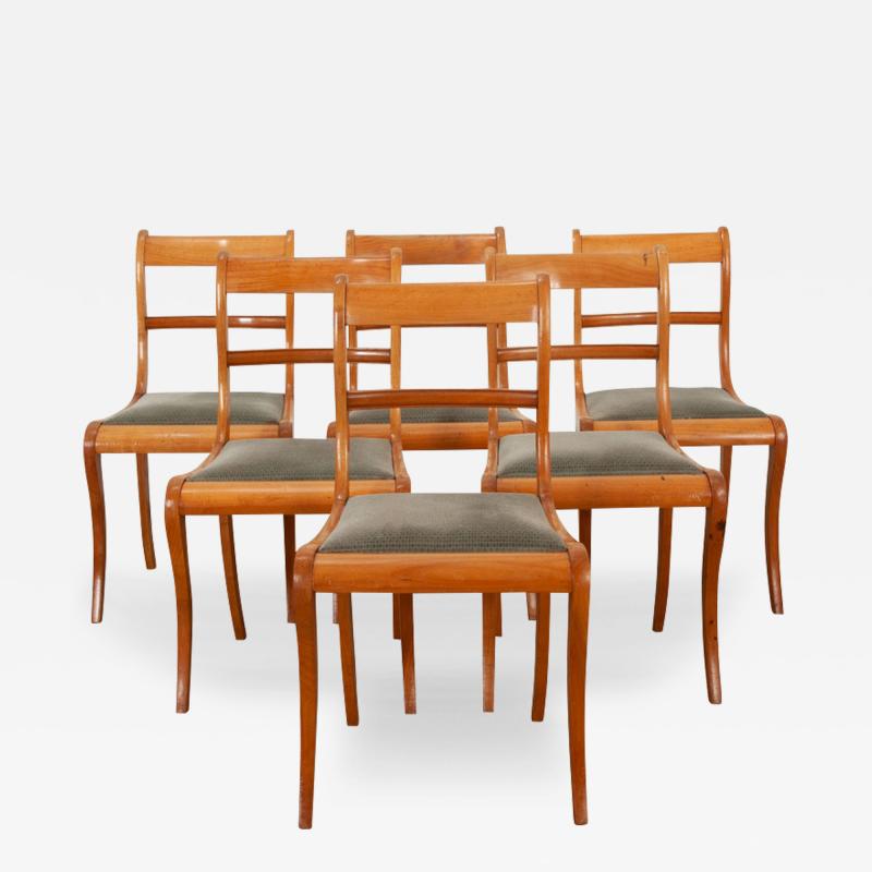 Set of 6 Mid Century Fruitwood Dining Chairs