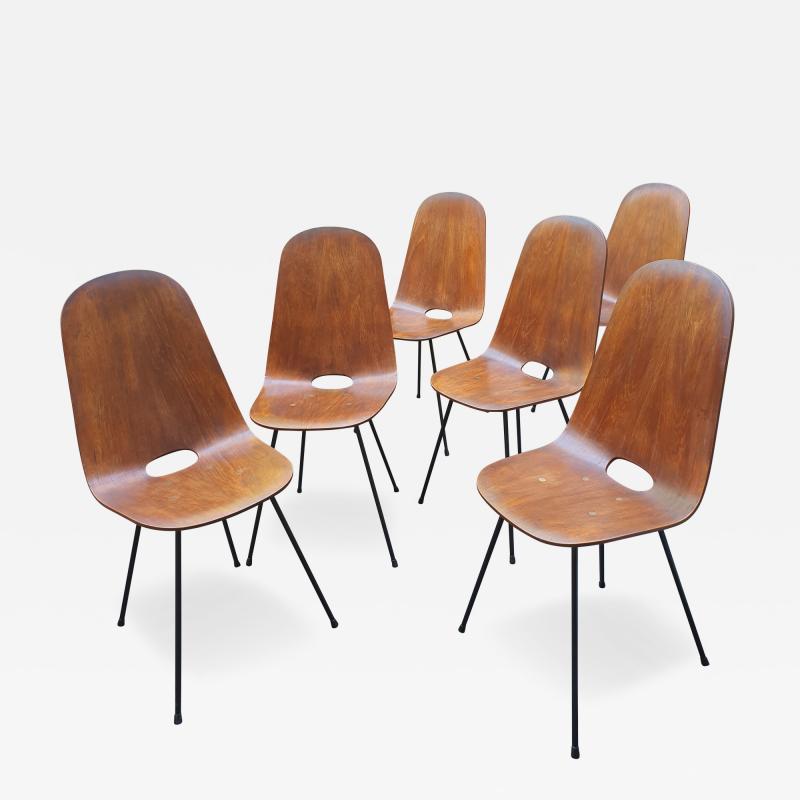 Set of 6 Mid Century Modern chairs by Franco Campo and Carlo Graffi