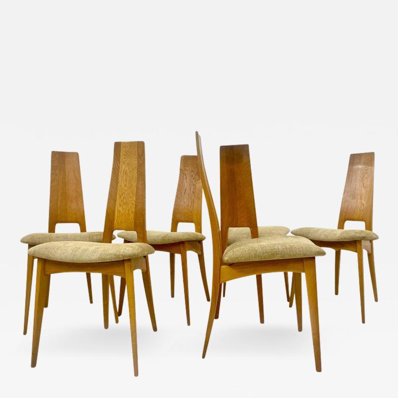 Set of 6 Mid Century Oak Dining Chairs
