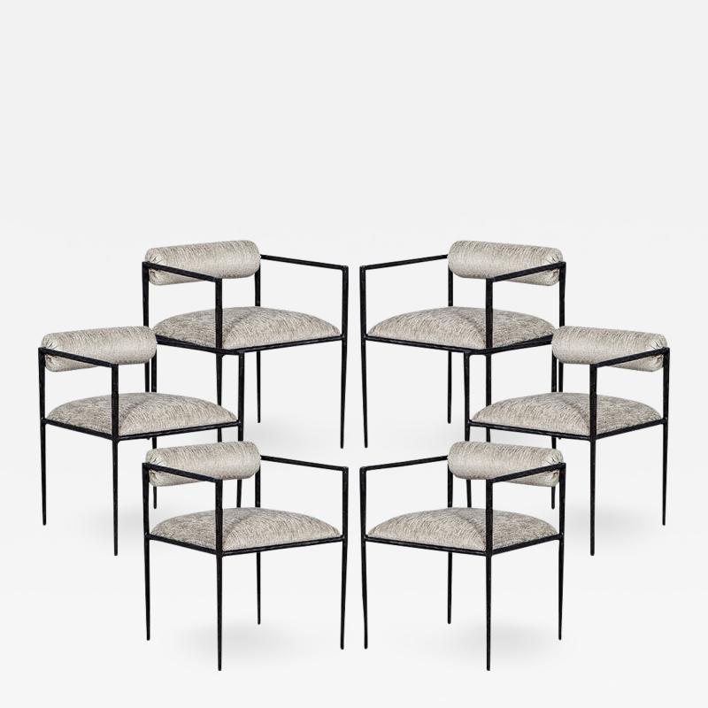 Set of 6 Modern Metal Dining Chairs