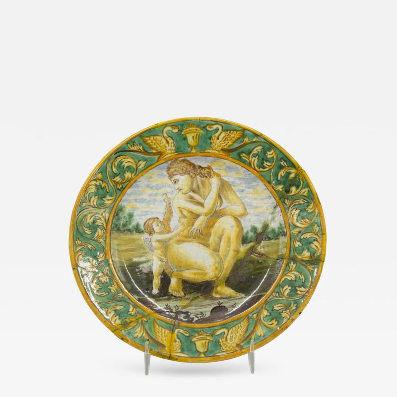 Set of 6 Renaissance Style Majolica Porcelain Plates