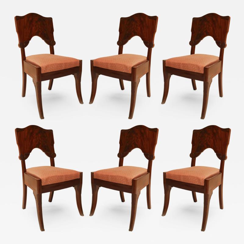 Set of 6 Russian Mahogany Side Chairs