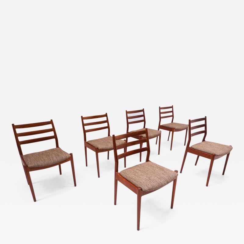 Set of 6 Scandinavian Mid Century Wooden Dining Chairs