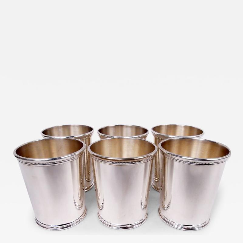 Set of 6 Scearce Kentucky Nixon Era Sterling Silver Mint Julep Cups
