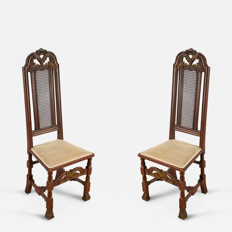 Set of 8 English Renaissance Paw Foot and Narrow Cane Back Side Chairs