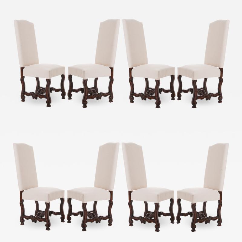 Set of 8 French Reproduction Mouton Dining Chairs