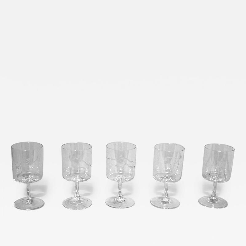 Set of 9 Mid Century Crystal Liqueur Glasses