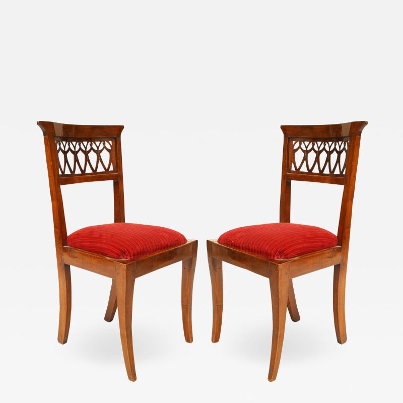 Set of Eight Continental Baltic Mahogany Side Chairs