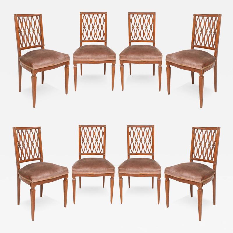 Set of Eight Continental Dining Chairs in the Neoclassic Manner