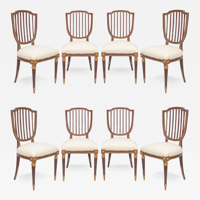 Set of Eight Dining Chairs in the Neoclassic Manner