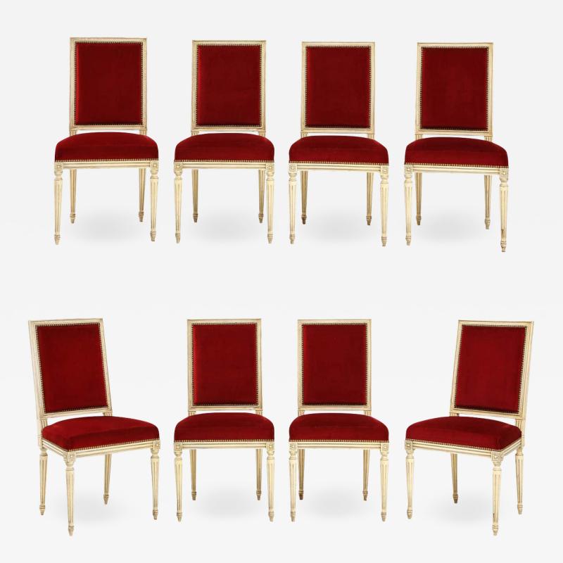Set of Eight Louis XVI Style Dining Chairs