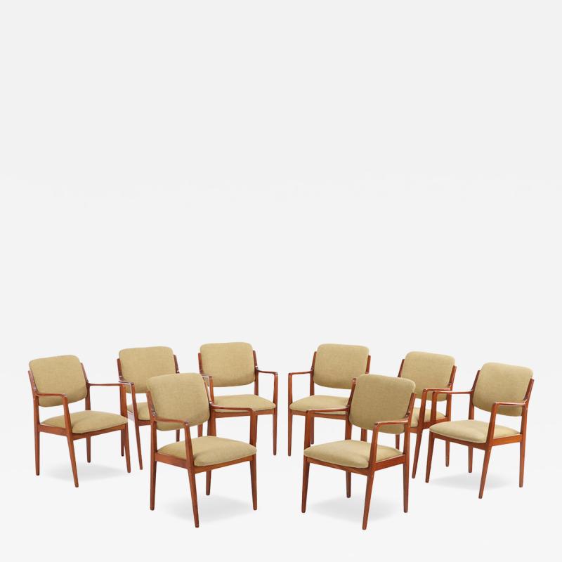 Set of Eight Mid Century Modern Open Arm Chairs C 1960