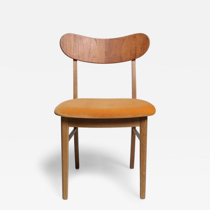Set of Eight Restored Danish Modern Oak Teak Dining Chairs circa 1960