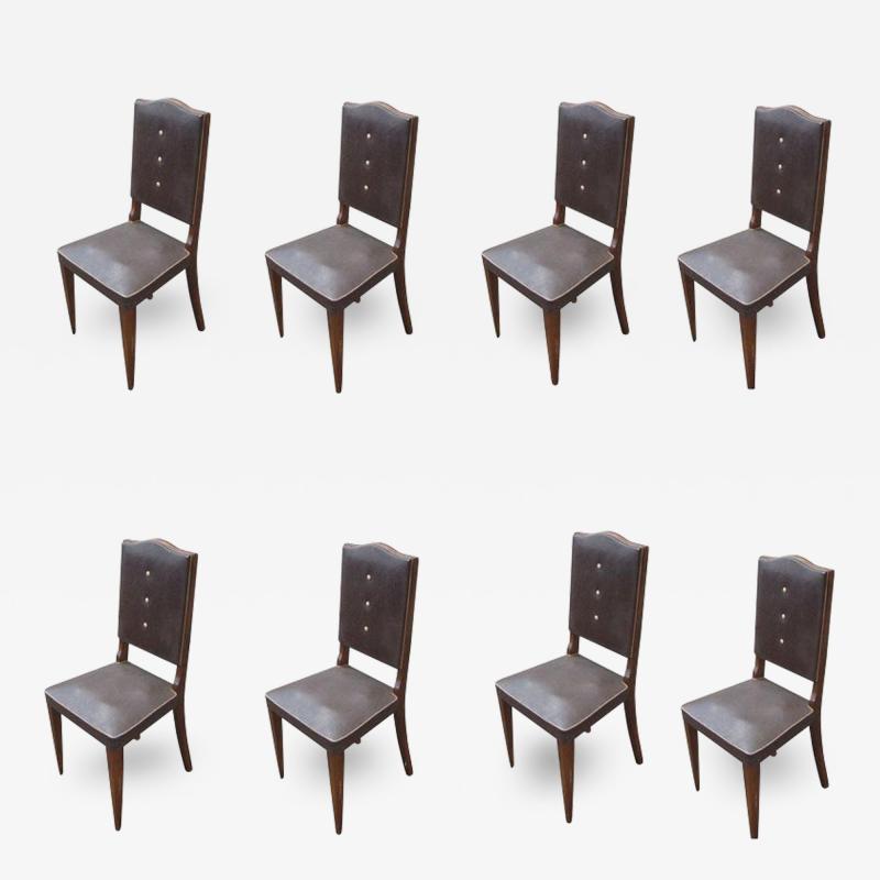 Set of Eight Vintage Italian High Back Dining Chairs