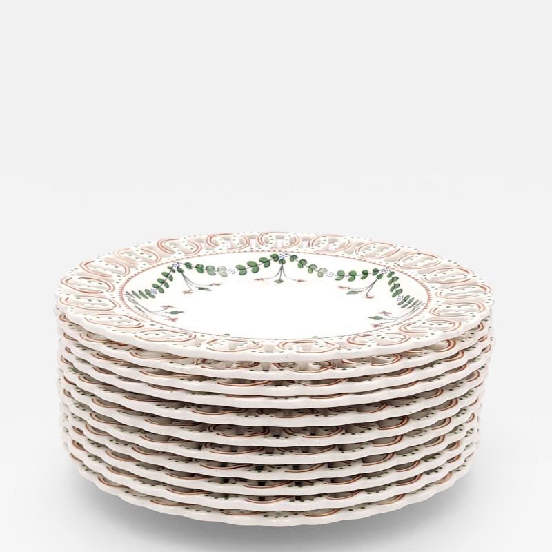 Set of Eleven Reticulated and Enameled Ceramic Bowls Italy circa 1975