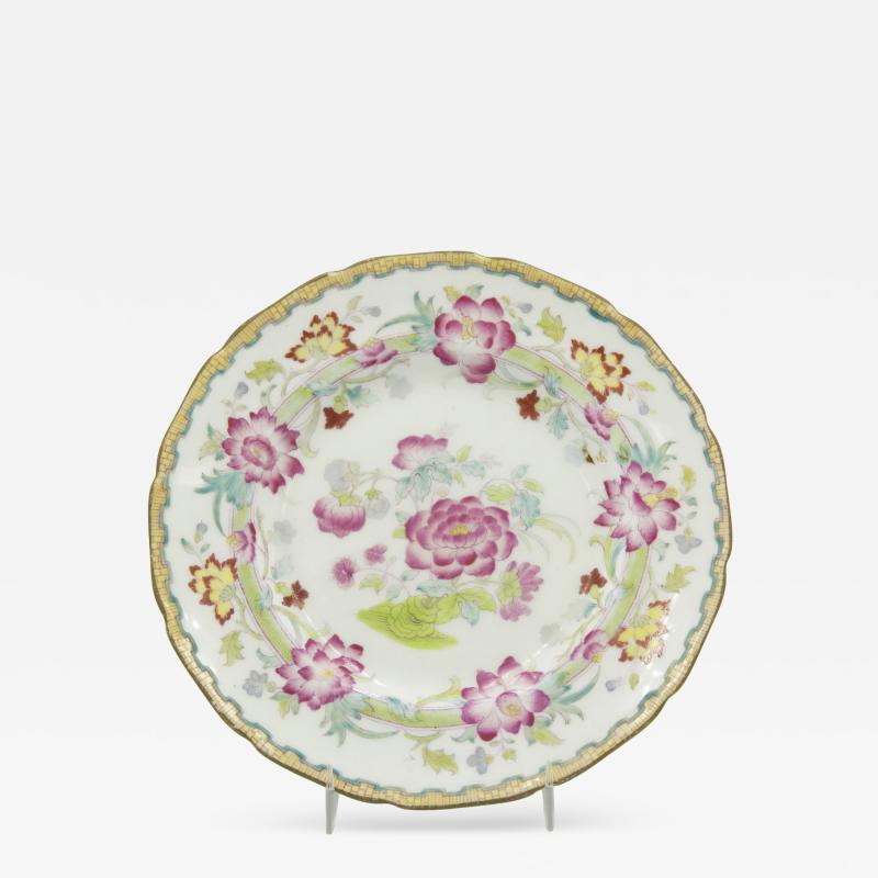 Set of English Victorian Floral Porcelain Plates
