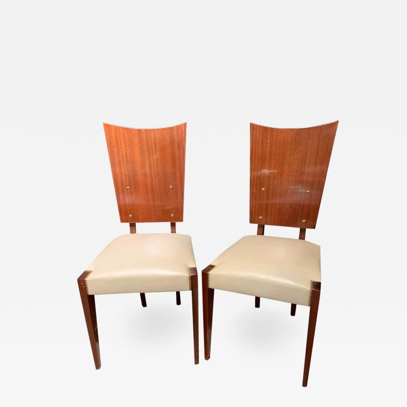 Set of Five Midcentury Art Deco Style Shield Back Dining Office or Side Chairs