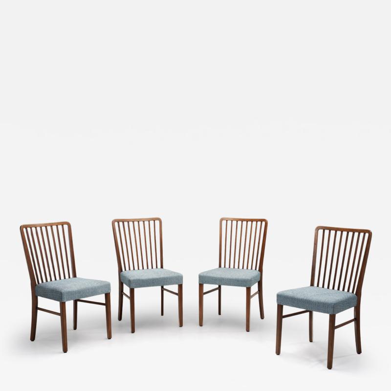 Set of Four Beech Danish Cabinetmaker Dining Chairs Denmark Mid 20th Century