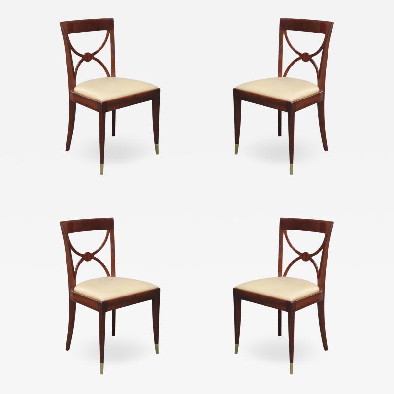 Set of Four De Coene Fr res Art Deco Side Chairs