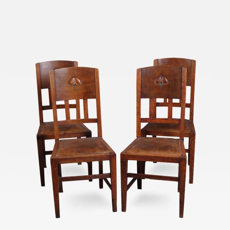 Set of Four English Arts and Crafts Chairs