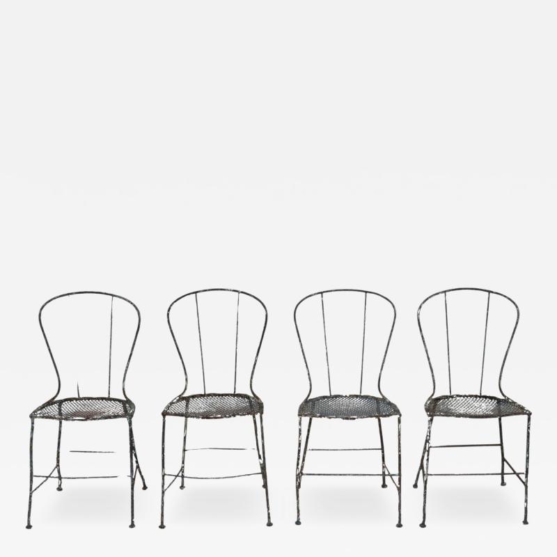Set of Four French 19th Century Wrought Iron Garden Chairs