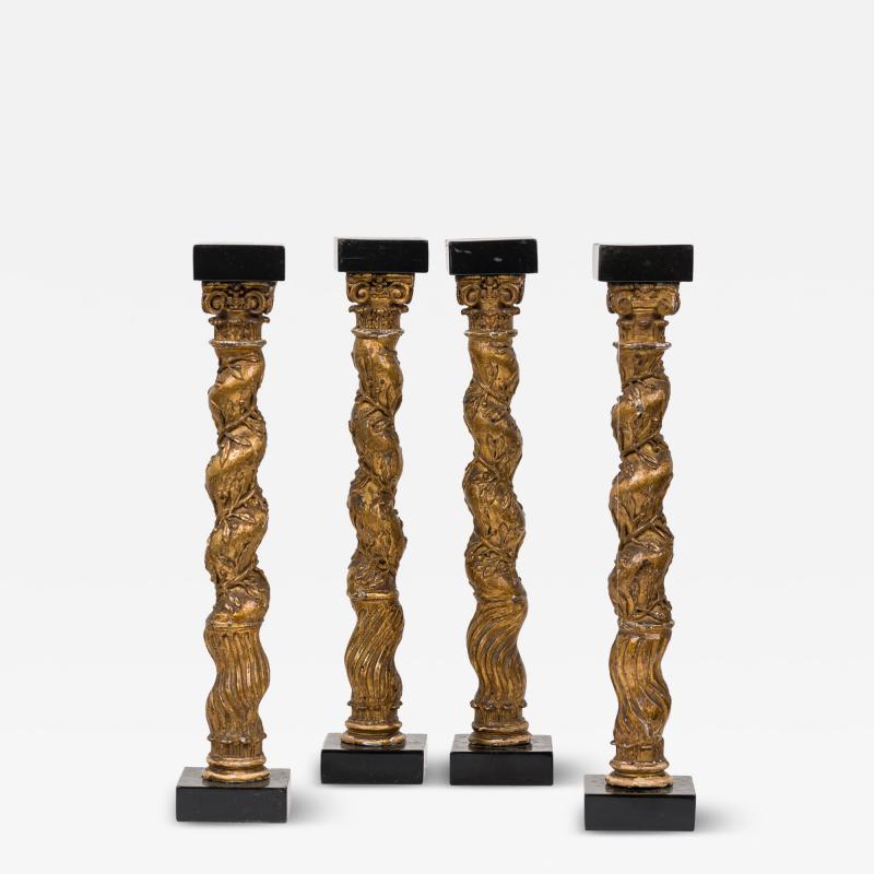Set of Four Italian Baroque Solomonic Column Models Mid 18th Century