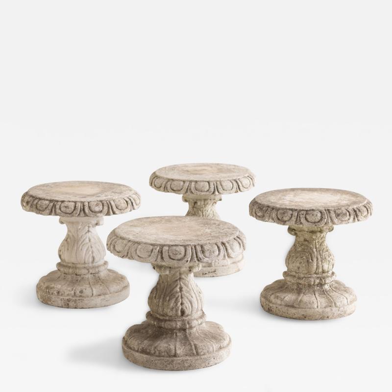Set of Four Italian Concrete Garden Stools