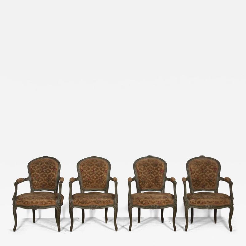 Set of Four Louis XV Revival Armchairs