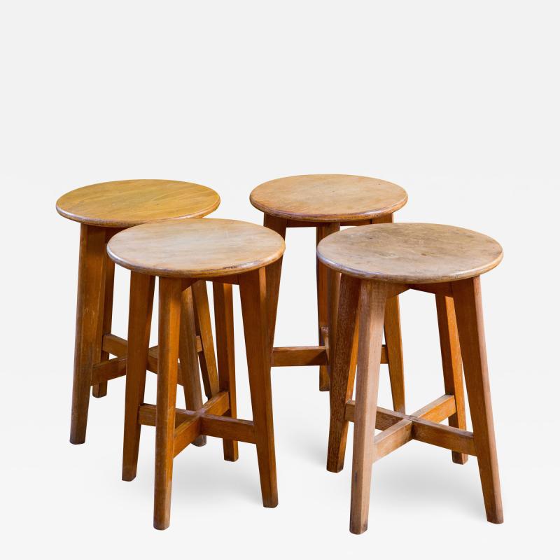 Set of Four Mid Century Modern Low Stools