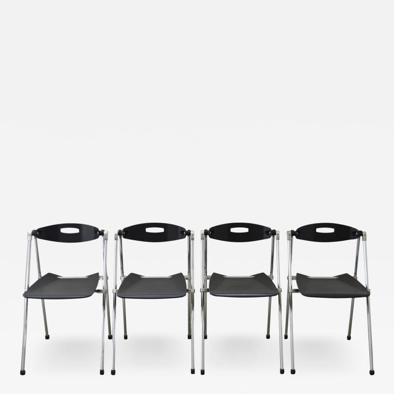 Set of Four Postmodern Italian Folding Side Chairs