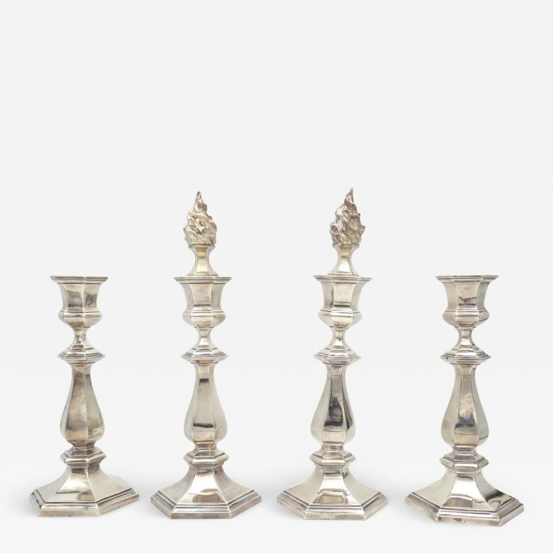 Set of Four Reed Barton Silver Plated Candlesticks U S A circa 1900