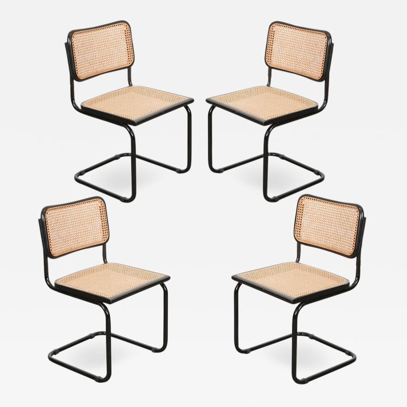 Set of Four Vintage Bauhaus Style Steel Side Chairs