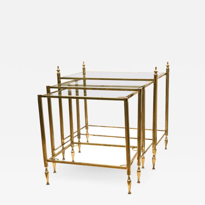 Set of French Brass Nesting Tables