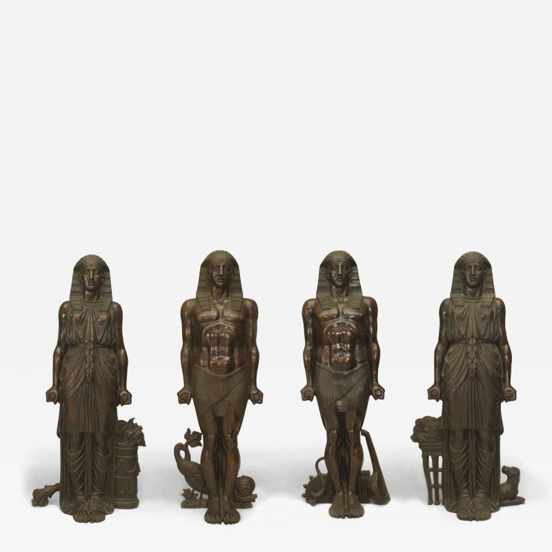 Set of Monumental Bronze Egyptian Figures