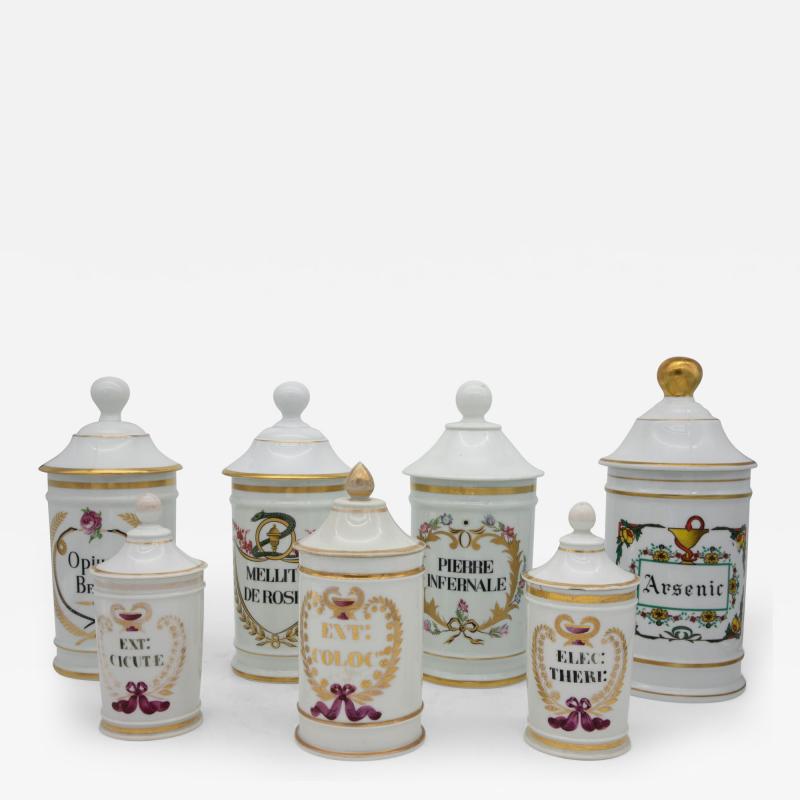 Set of Seven French Apothecary Jars