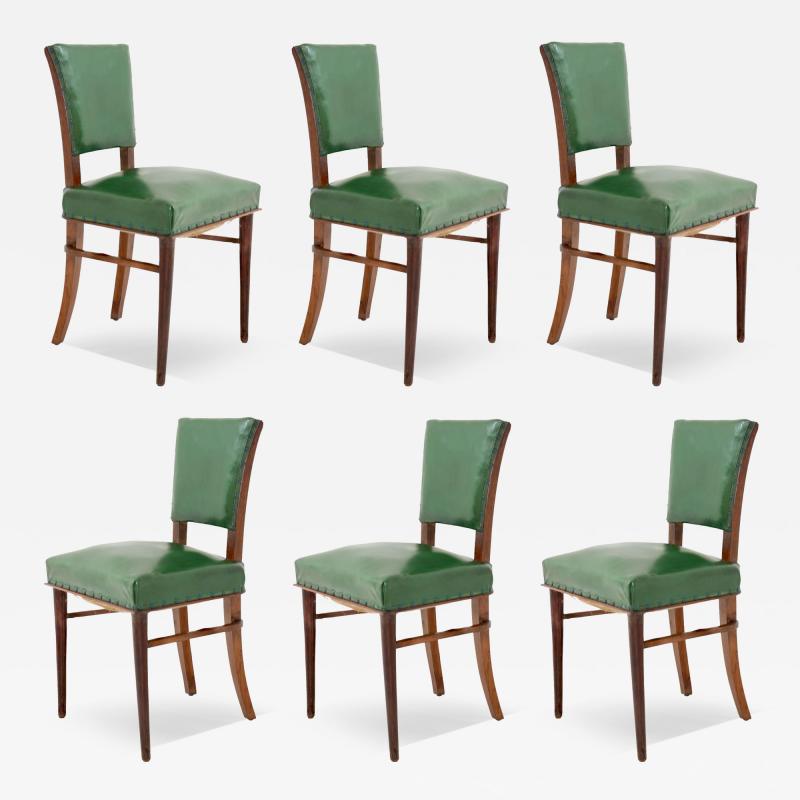 Set of Six Art Deco Dining Chairs 1930 Italy