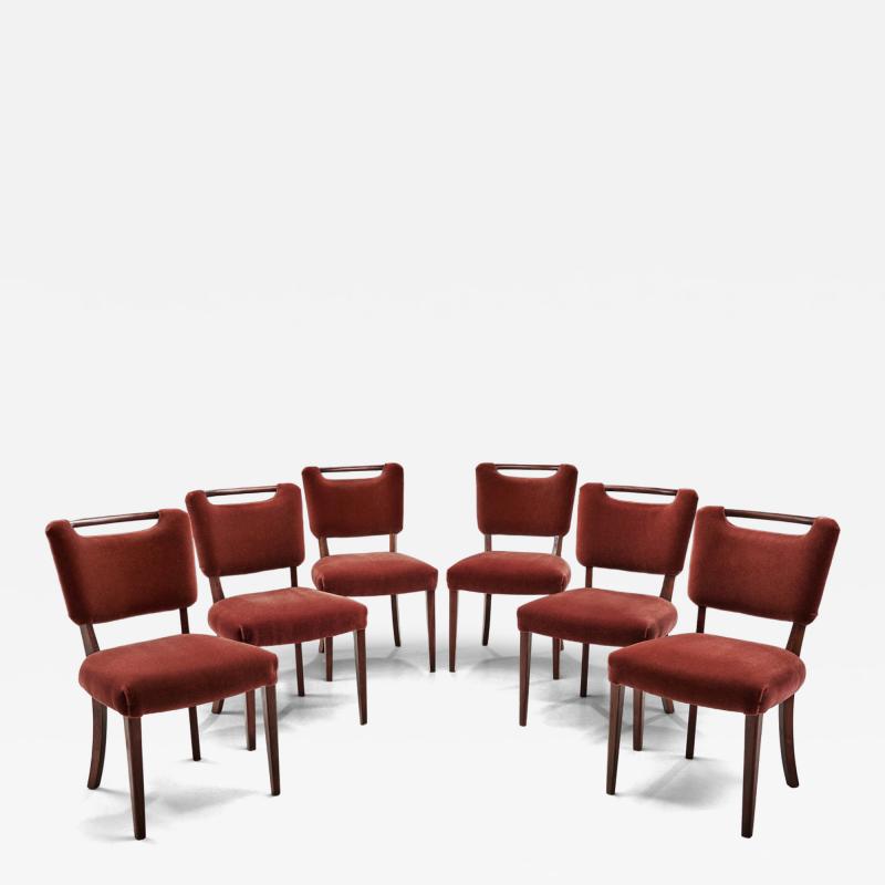 Set of Six Beech Dining Chairs by a European Cabinetmaker Europe ca 1950s