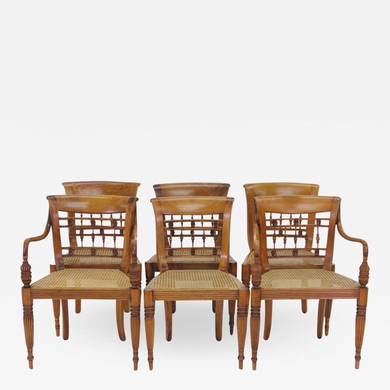 Set of Six British Colonial Dining Chairs 1830