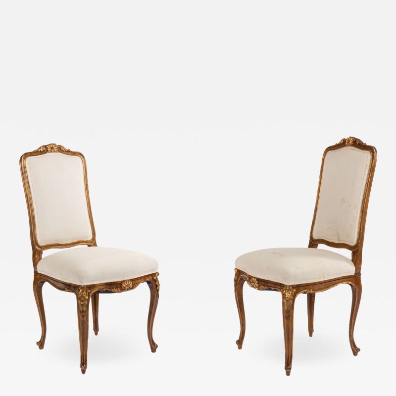 Set of Six French Louis XV Painted Side Chairs